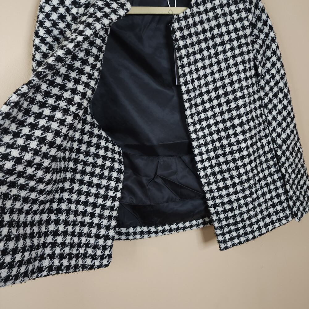 Six/Fifty Miranda Houndstooth Cape Blazer in Black and White Size S - Picture 5 of 9